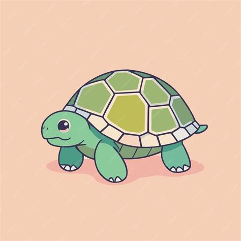 Cute Turtle Tortoise Cartoon Illustration Vector Clipart Design Premium Ai Generated Vector