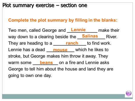 Of Mice And Men Introduction And Section One Plot Summary Exercise