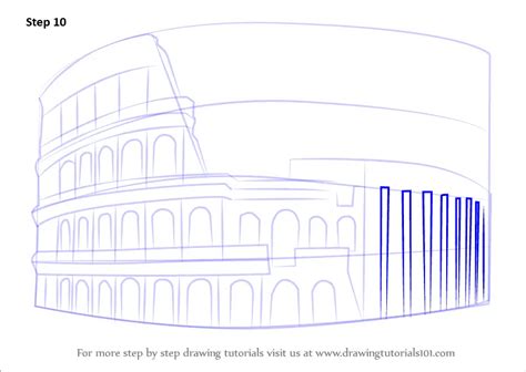 Learn How To Draw The Colosseum Wonders Of The World Step By Step