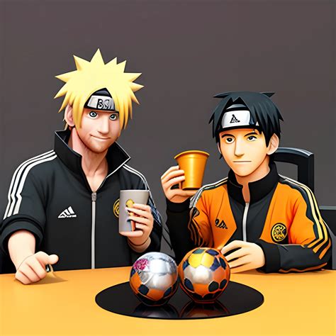 Messi Tomando Mate Con Naruto En Konoha Destruida 3d Arthub Ai