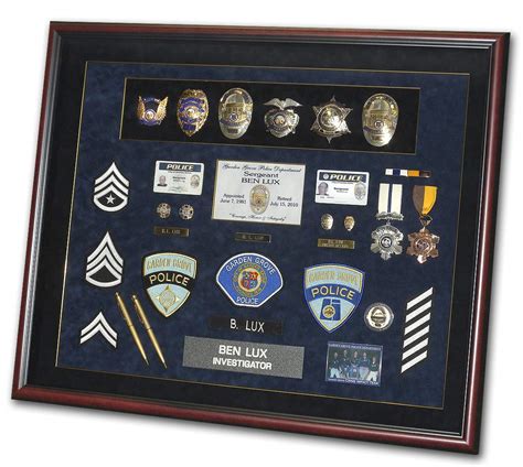 Police Shadowboxes By Badge Frame