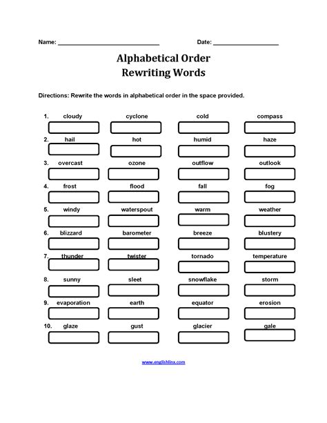 Alphabet Worksheets Alphabetical Order Worksheets