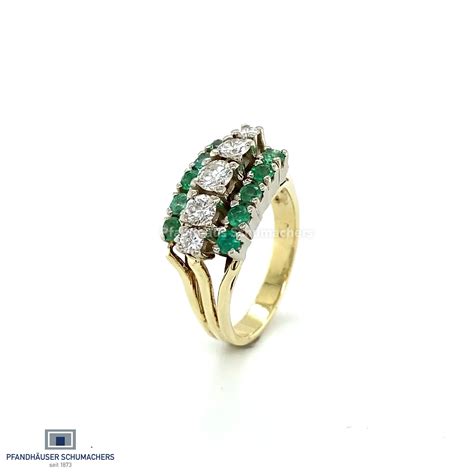 Ring Gelbgold Mit Brillanten Und Smaragde Kr