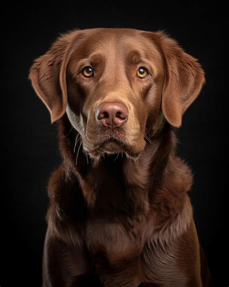 Premium AI Image | A dog portrait with a black background