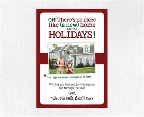 A Holiday Card With An Image Of Two People In Front Of A House And The