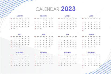 Vector Editable De Plantilla De Calendario 2023 Vector Premium