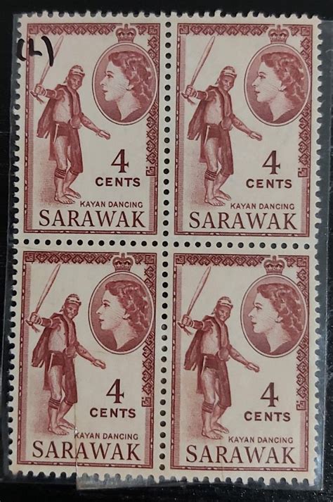 Sarawak 4cents Queen Elizabeth Block Of 4 Mint Stamp Hobbies Toys