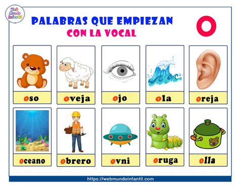 Palabras Que Empiezan Con Las Vocales Con Dibujos