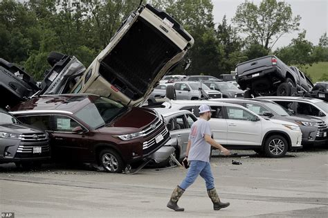 Hundreds Of New Cars Destroyed By Tornadoes At A Toyota Dealership In U ...