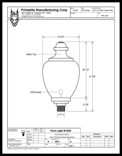 Acrylic Acorn With Metal Top Street Light Primelite Manufacturing