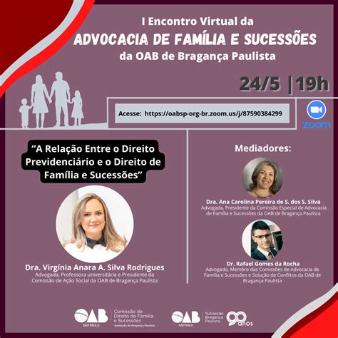 I Encontro Virtual Da Advocacia De Fam Lia E Sucess Es Da Oab De