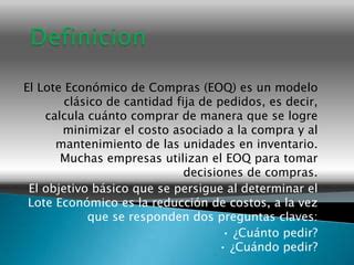 Lote Econ Mico De Compras Ppt