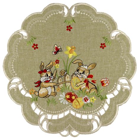 Ostern Antikgr N Tischdecke Mitteldecke Deckchen Tischl Ufer Tischband