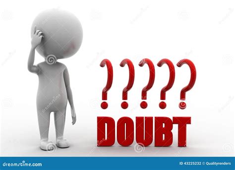 3d man doubt stock illustration. Illustration of angle - 43225232 