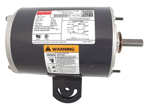 DAYTON 1 2 HP Pedestal Fan Motor Split Phase 1725 Nameplate RPM 115