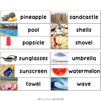 Summer Vocabulary Activities, Summer Vocabulary Words and Pictures Word ...