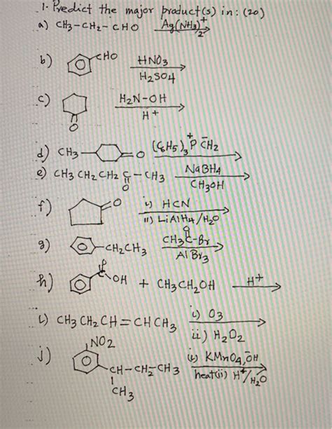 Solved 1 Predict The Major Product S In A CH3 CH2 Chegg