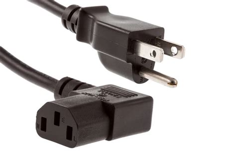 AC Power Cord 5 15P To C13 18 AWG 2 Meters Black