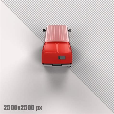 Premium Psd Realistic Red Cargo Van In 3d Render