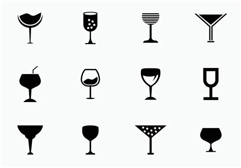 Set Of Wine Glass Vector Icon 13220846 Vector Art At Vecteezy