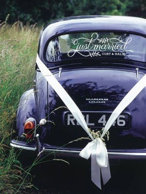 Just Married Car Sign Custom Vinyl Decal Etsy