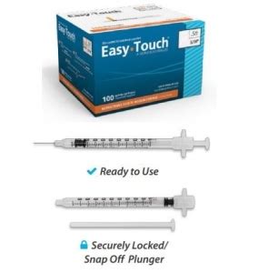 Easytouch Sheathlock Safety Insulin Syringes With Needle Medline