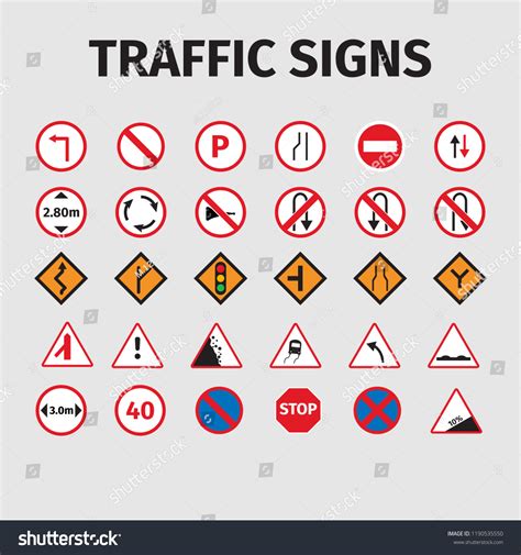 Traffic Signs Icons - Royalty Free Stock Photo 1190535550 - Avopix.com