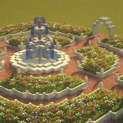 Minecraft garden design in 2023 | Minecraft garden, Minecraft fountain ...