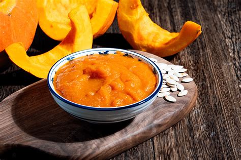 Puré De Calabaza Con Deliciosos Ingredientes Fondos Comida Delicioso