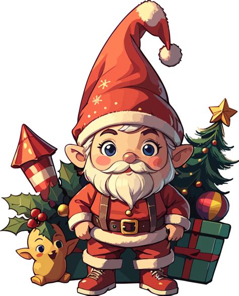 Ai Generated Christmas Gnome Illustration Clip Art 35064724 Png