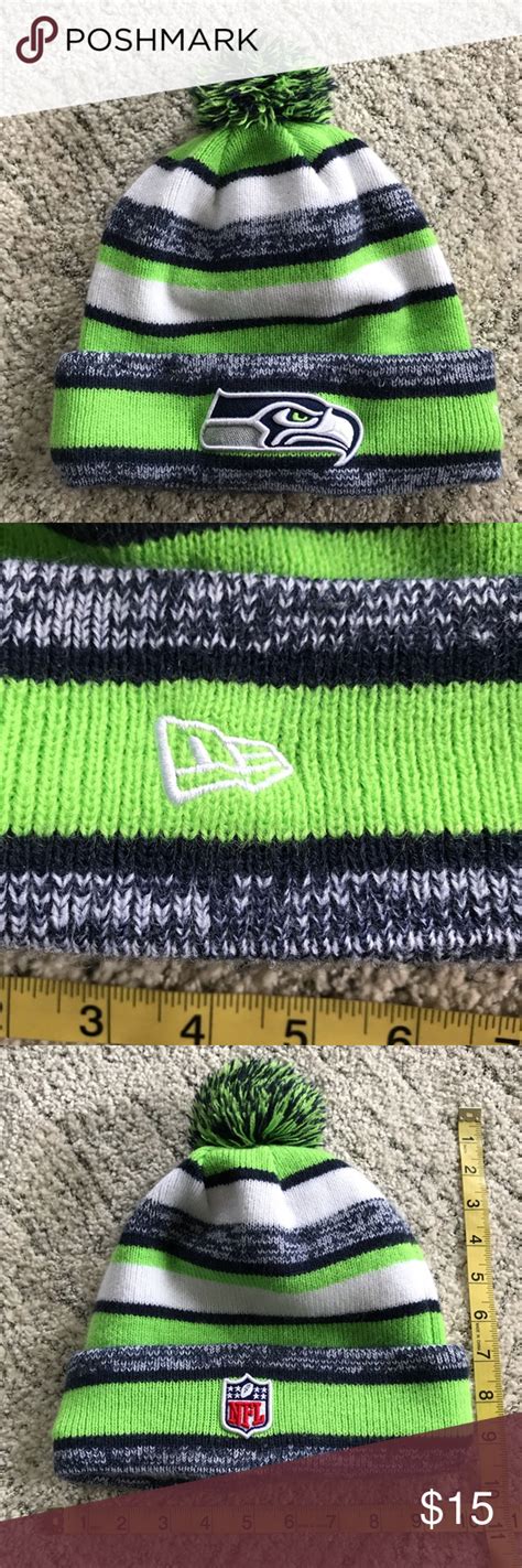 Seattle Seahawks Knit Beanie With Pom Pom Nfl Pom Beanie Knit