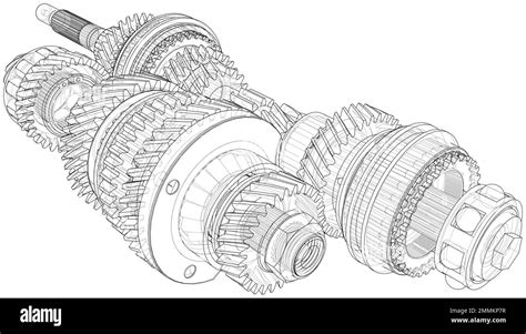 Gearbox Sketch Vector Stock Vector Image Art Alamy