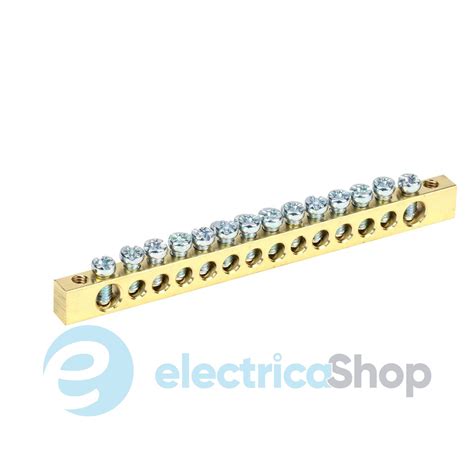 Шина PEN земля-ноль 6х9мм 14/2 14 групп крепление по краям IEK YNN11-14 ...