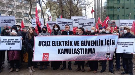 TGB ve Vatan Partisi Enerjisa Ankara Ofisi Önünde Kamulaştırma Çağrısı