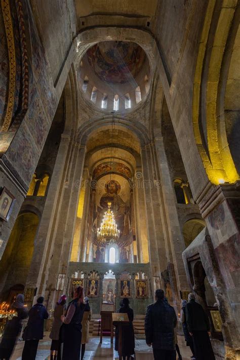 Mtskheta, Georgia - 2 April, 2022: Interior of the Svetitskhoveli Cathedral Editorial ...