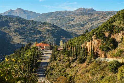 Beautiful empty mountain roadway. | Stock image | Colourbox