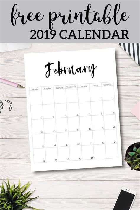 Free Printable 2019 Calendar Template Pages January February March