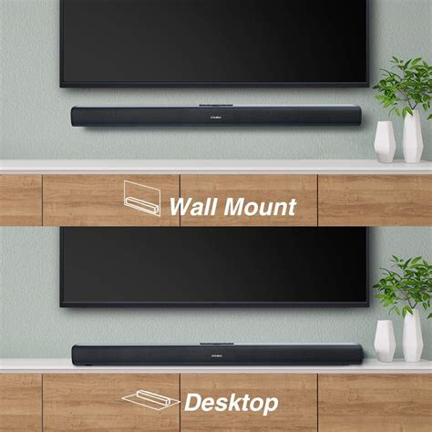 Soundbar 37 Inch Sound Bars For Tv With Built In 6 Speakers And 4 Subwoofers And Enhanced Bass