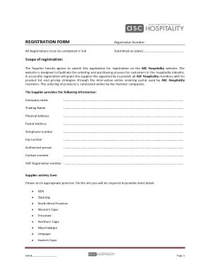 Fillable Online Supplier Registration Form Sample Clauses Fax Email