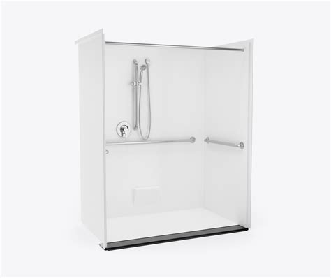 Xst Tr P Acrylx Alcove One Piece Shower In White With Trench