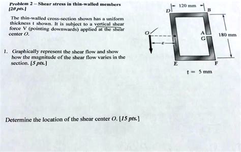 Solved Problem Shear Stress In Thin Walled Members Pts Mm