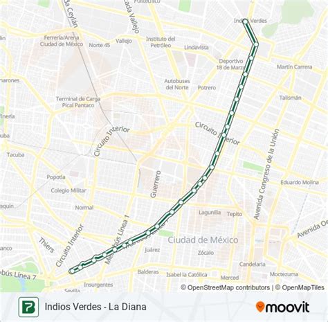 Ruta 7 Horarios Paradas Y Mapas Indios Verdes La Diana Actualizado