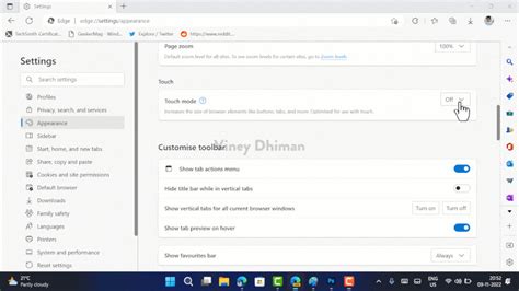 How To Enable Tablet Optimized Ui Touch Mode In Edge