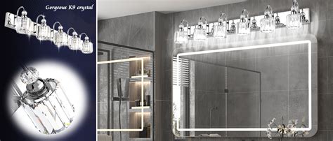 Ralbay Modern Led Crystal Bathroom Vanity Lights Lights Stainless