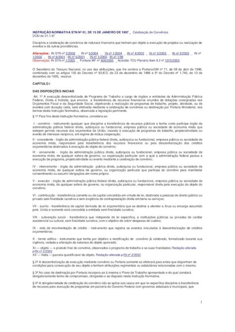 PDF INSTRUÇÃO NORMATIVA STN Nº 01 DE 15 DE 1 INSTRUÇÃO NORMATIVA