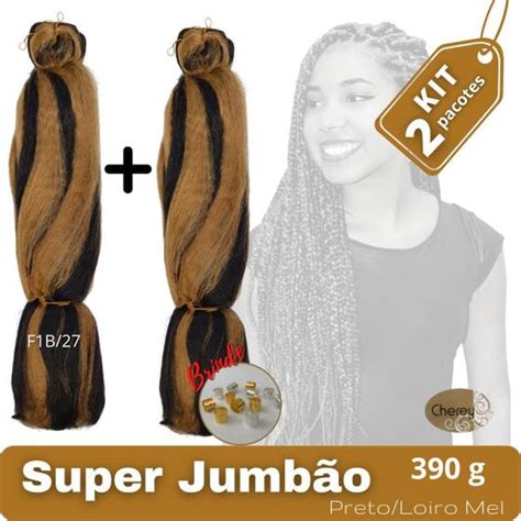 KIT 2 Super Jumbos Cherey Cor F1B 27 Preto Loiro Mel 390 Gramas