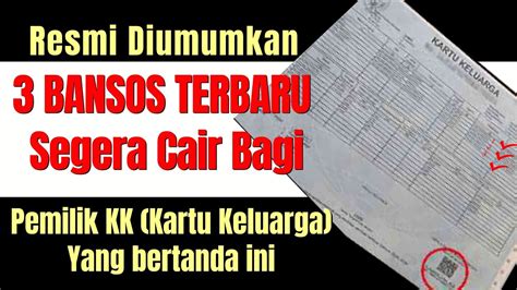 Bansos Terbaru Diluncurkan Khusus Yang Ada Dalam Kartu Kelaurga Yang