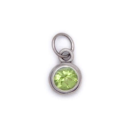 Peridot Large Birthstone Charm - Heart and Stone