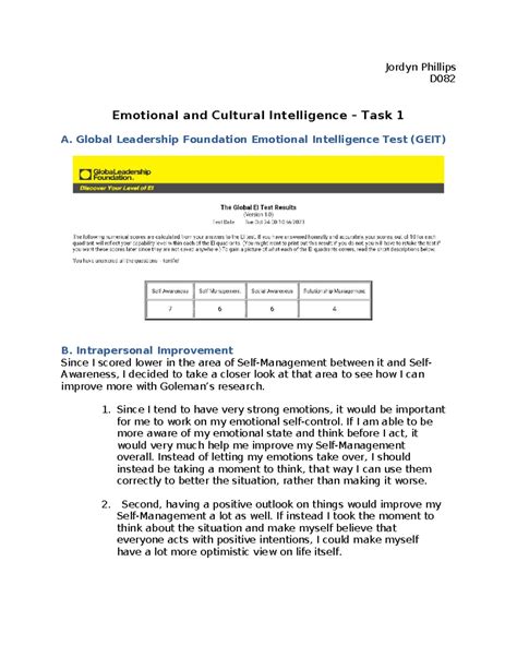 D Task D Task Jordyn Phillips D Emotional And Cultural