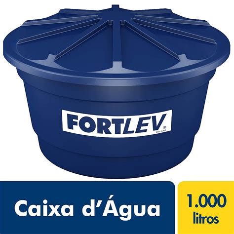 Caixa DÁgua De Polietileno Com Tampa Azul 1000lt Fortlev 2010007 Uno